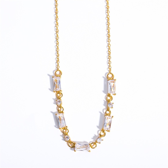 18K GOLD PLATED - Zircon NECKLACE - Picture 4 of 4